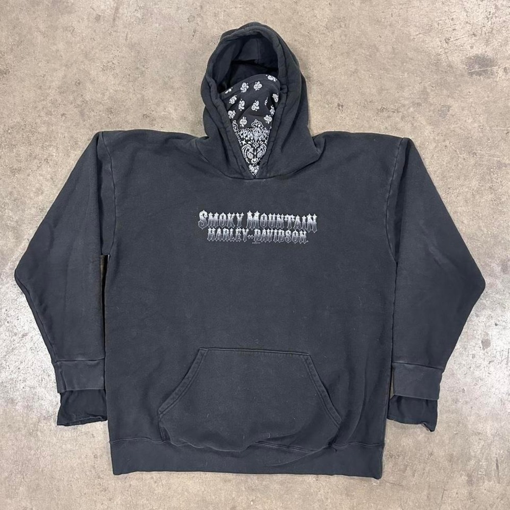 Men's Harley Davidson Smokey Mountains Riding Hoodie Black Size 2XL
